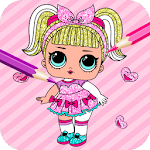 Cover Image of Download Cute Glitter Dolls Coloring Pages 2.0 APK