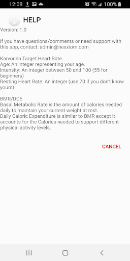 RPMFIT QuickCalc Screen 2