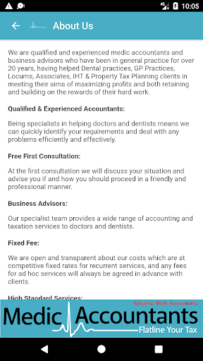 Medic Accountants Screen 2