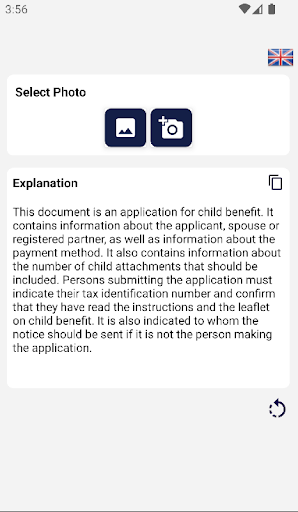 Android application DocuTranslate screenshort