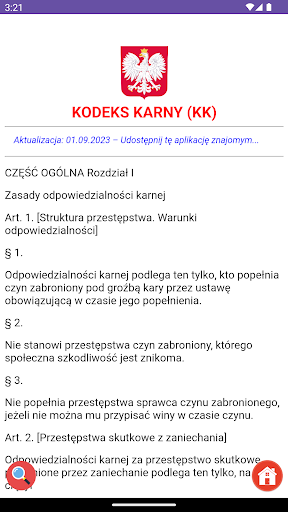Android application Kodeks Karny (KK) Polska screenshort