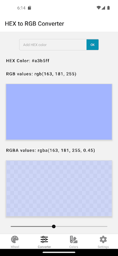 RGB Color App Screen 2