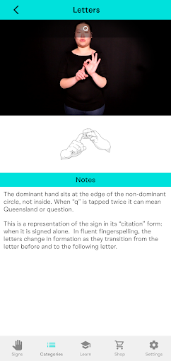 Android application Auslan Tutor 2 screenshort