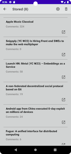 HackerNews offline Reader Screen 2