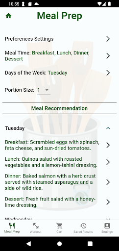 PrepMyWeek Screen 2