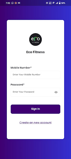 Android application Eco Fitness Gym screenshort