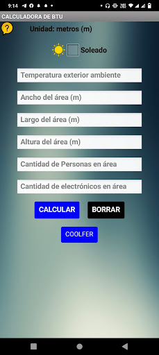 Calculadora BTU Coolfer Screen 2