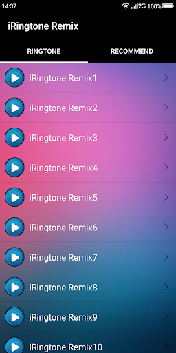iRingtone Remix Screen 2