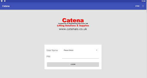 Android application Catena Inspection App screenshort