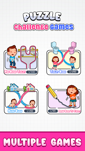 Android application Toilet Rush: Pull the Pin Game screenshort