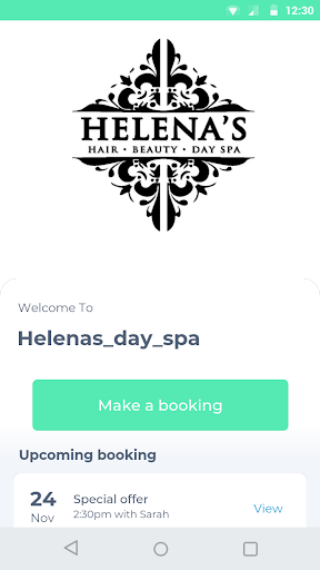 Android application Helenas Day Spa screenshort