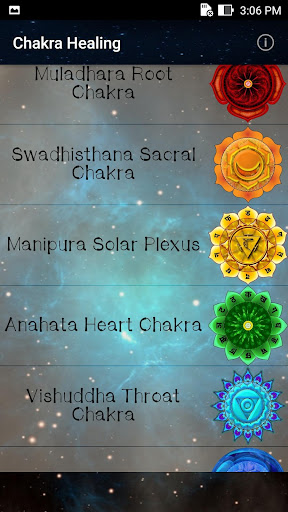 Android application Chakra Healing screenshort