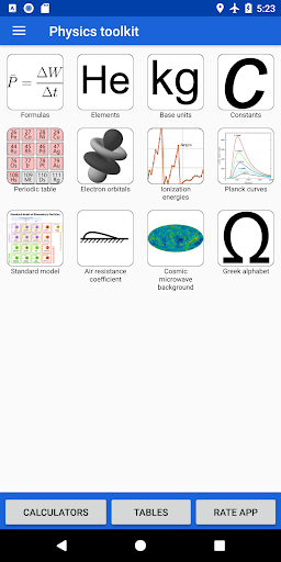 Physics Toolkit Screen 3