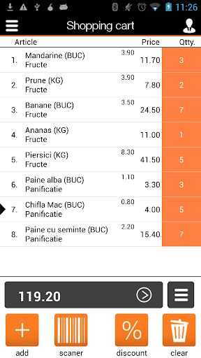 Android application Sedona POS screenshort
