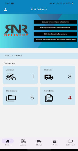RnR App for Delivery Partner Screen 2