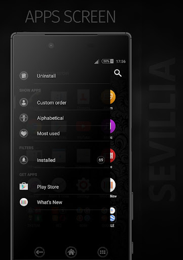 SEVILLIA BLACK Xperia Theme Screen 3