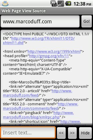 Android application WebPageViewSource screenshort