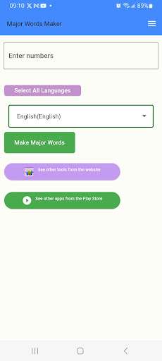 Android application Major Words Maker screenshort