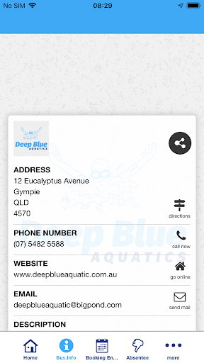Deep Blue Aquatics App Screen 2