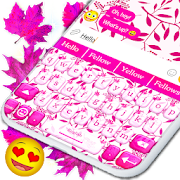 Pink Leaves Keyboard ? Girly Leaf Theme Keyboards