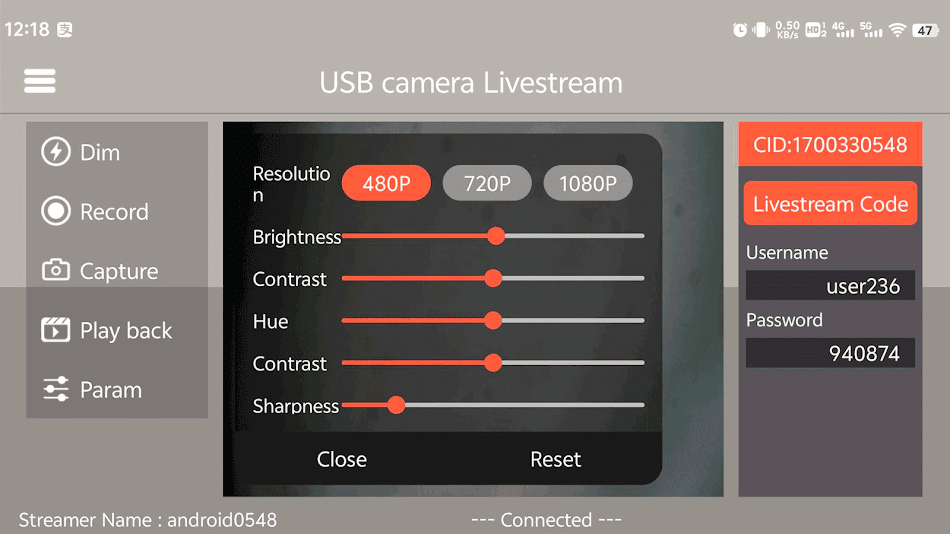 #4. USB Camera Livestream (Android) 由: ichano
