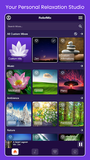 Screenshot of ReliefMix Affirmations & Sound