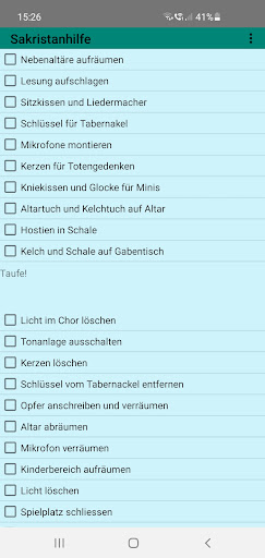 Android application SakristanHilfe screenshort