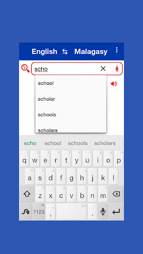 Android application English to Malagasy Dictionary screenshort