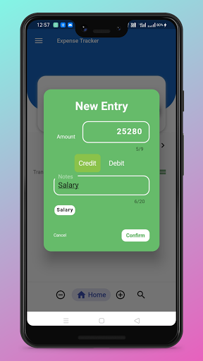 Expense manager-Income expense Screen 2