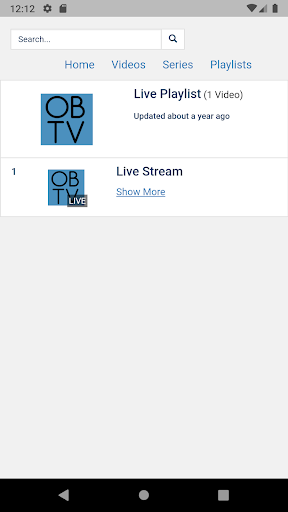 Android application OBTV screenshort