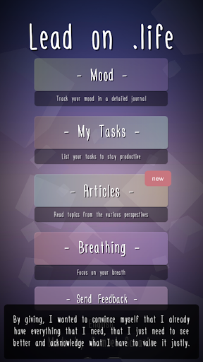 Android application Lead On Life screenshort