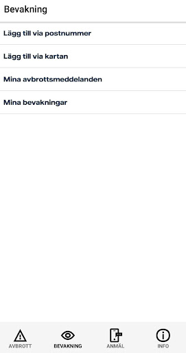 Avbrottsinfo Screen 2
