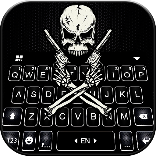 Cool Skull Guns Keyboard Backg logo