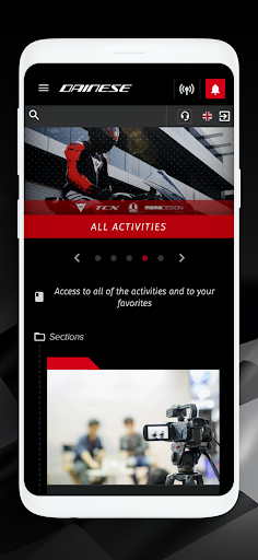 Android application Dainese Academy screenshort