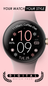 Snowflakes pink watch face