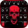 Red Neon Skull Keyboard Backgr