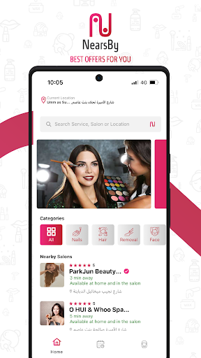 Android application NearsBy - Book a salon screenshort