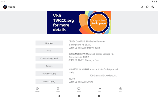 Screenshot of The Worship Center