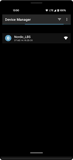 Screenshot of nRF Connect Device Manager