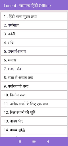 Android application Lucent Samanya Hindi offline screenshort