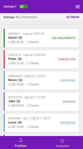 Android application Gerenciador de Pedidos - Aiboo screenshort