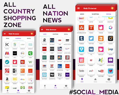 Web Browser: All Social Media Shopping & News App