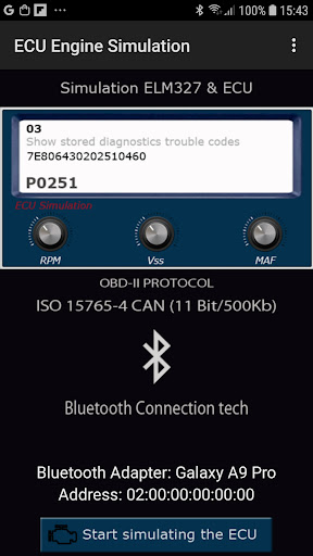 Android application ECU Engine Sim screenshort