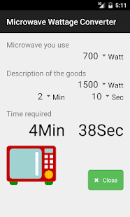 Microwave Wattage Converter - Apps on Google Play
