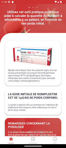 Application de dosage Nplate Screen 2