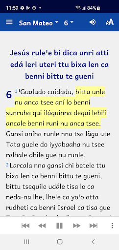 Android application Zapotec, Aloapam Bible screenshort