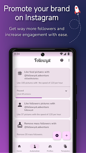 Android application Followyst | Likes & followers screenshort