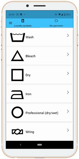 Android application Laundry Labels screenshort