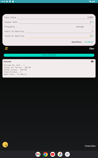 Bond Price & Yield Calculator screenshot 6