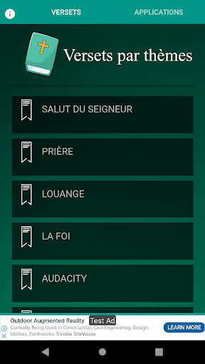 Android application Thèmes de versets bibliques screenshort